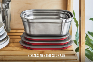 Лого трейд pекламные cувениры фото: Черный + Blum набор из 3-х контейнеров для хранения еды (маленький, средний, большой)