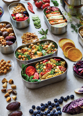 Логотрейд бизнес-подарки картинка: Двойной контейнер для бенто из нержавеющей стали Black+Blum