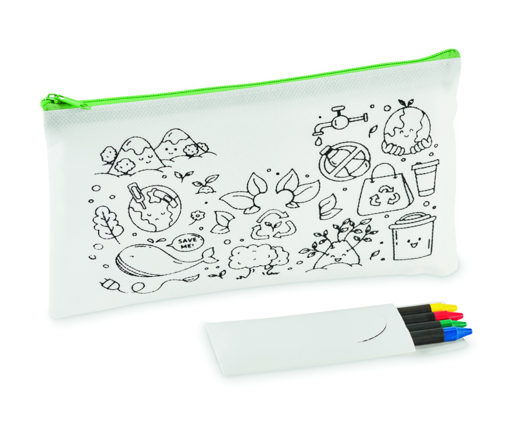 Лого трейд pекламные подарки фото: Pencil case with 4 crayons