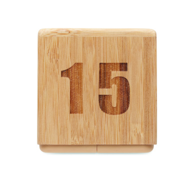 Лого трейд pекламные подарки фото: Bamboo twist snooze timer