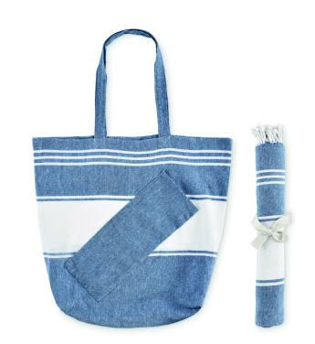 Лого трейд pекламные подарки фото: Beach bag with hammam towel