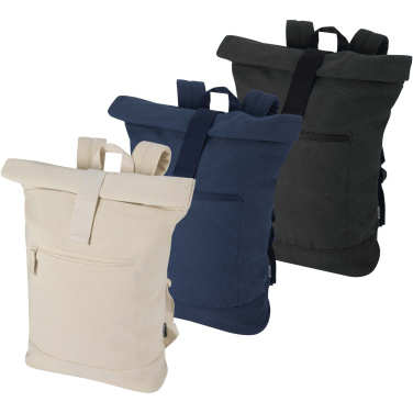 Логотрейд pекламные продукты картинка: Рюкзак Recanvas со сворачивающимся верхом для ноутбука с диагональю экрана 14 дюймов, изготовленный из переработанных материалов по стандарту GRS, объемом 16 л