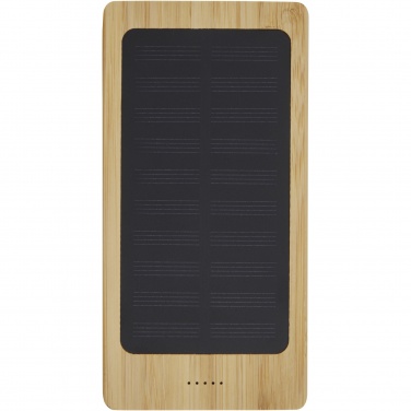 Logotrade kampanjprodukter bild: Alata 8 000 mAh soldriven powerbank av bambu