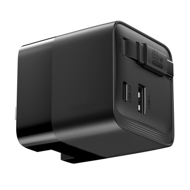 Logotrade kampanjprodukter bild: Urban Vitamin Mendocino 65W GaN-laddare med utdragbar kabel