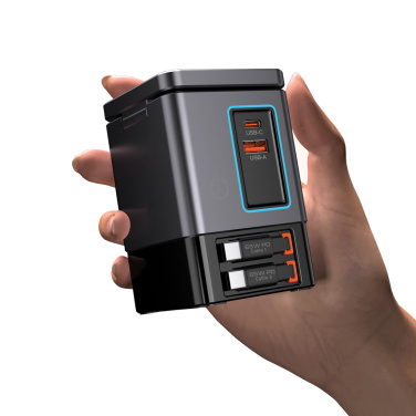 Logotrade kampanjprodukter bild: Urban Vitamin Sacramento 105WGAN laddare med utdragbara kabl